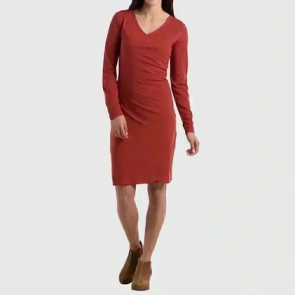 NWT Kuhl Vienna Faux Wrap Midi Dress in Burnt Sienna - Picture 1 of 10
